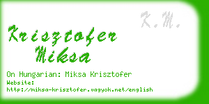 krisztofer miksa business card